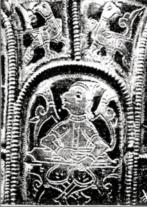 Magyar citerás ezüst karperecen, 9. század - Hungarian Zither Player, 9th century